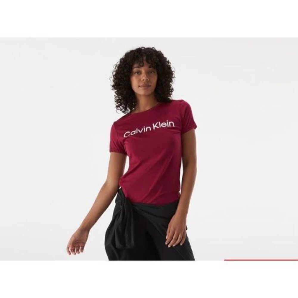 CALVIN KLEIN - NWT - L Sz 2X Performance Short Sleeve Logo Tee in Chianti